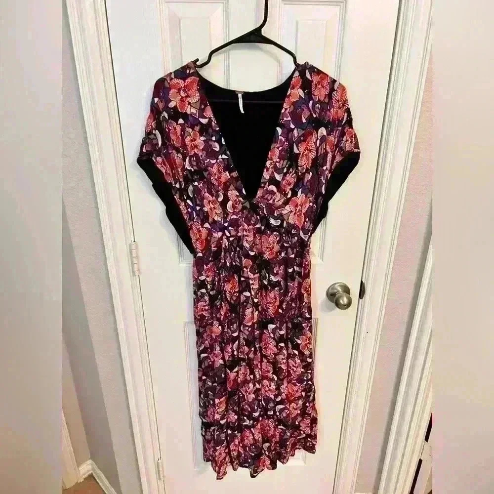 Free People Fitting In Floral Midi Dress Size S - Picture 5 of 5